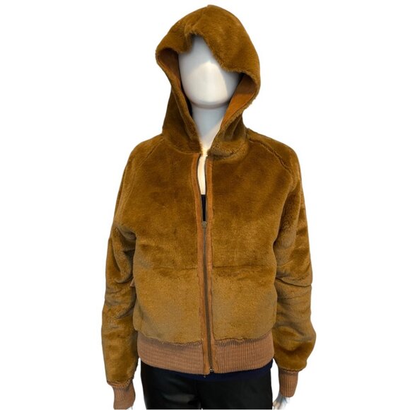 UGG Suede Leather and Faux Fur Lined Hooded Bomber Jacket | Size M - Picture 8 of 14